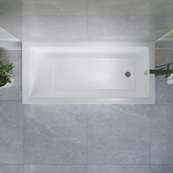 Ванна акриловая Lauter Athena 170x80 / 21090080 (с ножками, лицевым экраном и сифоном 21Y11021 матовый черный)