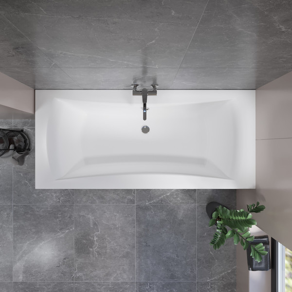 Ванна акриловая Lauter Belgravia 170x75 / 21110170 (с ножками, лицевым экраном и сифоном 21Y32000 хром)