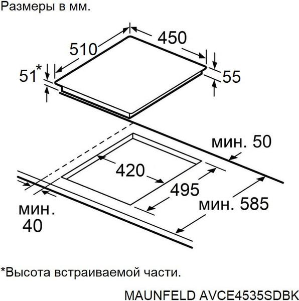 Электрическая варочная панель Maunfeld AVCE4535SDBK