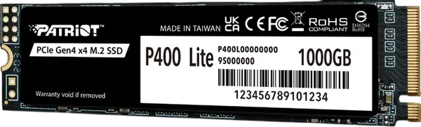 SSD диск Patriot P400 Lite 1TB (P400LP1KGM28H) - фото