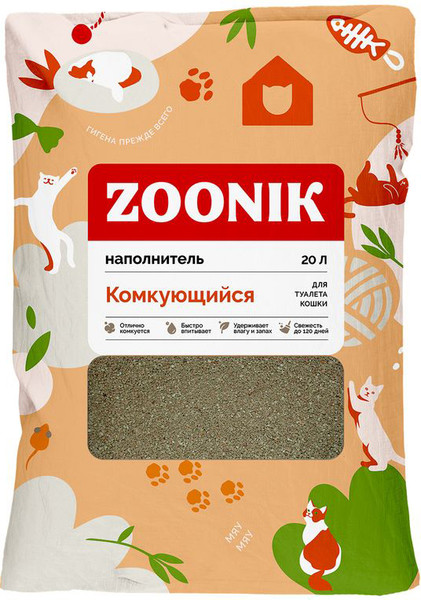 Наполнитель для туалета ZOONIK Комкующийся / 06225 - фото