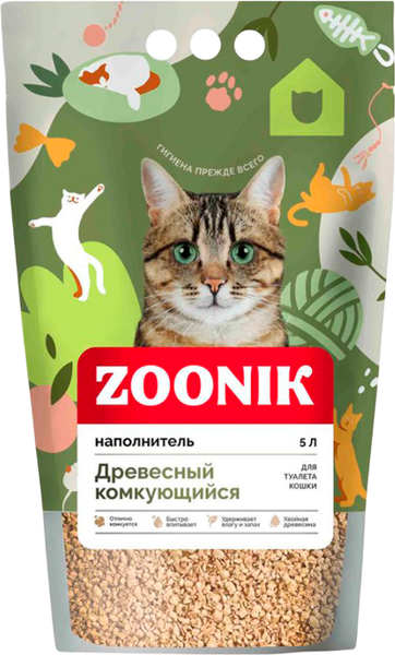 Наполнитель для туалета ZOONIK Древесный комкующийся / 06235-Н - фото