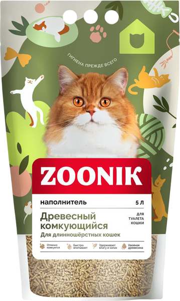 Наполнитель для туалета ZOONIK Древесный комкующийся / 06236-Н - фото