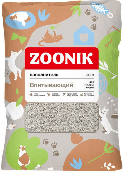 Наполнитель для туалета ZOONIK Впитывающий / 06248 - фото
