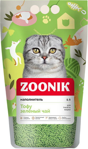 Наполнитель для туалета ZOONIK Тофу / 06260 - фото