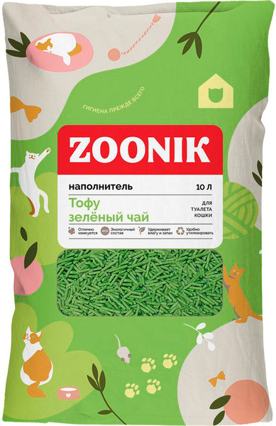 Наполнитель для туалета ZOONIK Тофу / 06273 - фото