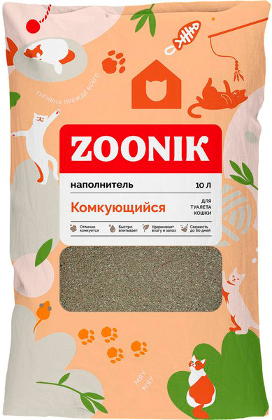 Наполнитель для туалета ZOONIK Комкующийся / 06276 - фото