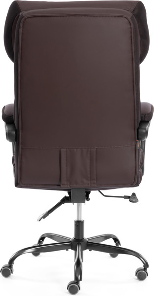 Кресло офисное Tetchair Chief metalBL кожзам/ткань (коричневый/коричневый стеганный)