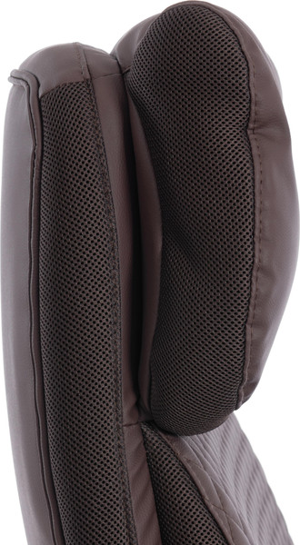 Кресло офисное Tetchair Chief metalBL кожзам/ткань (коричневый/коричневый стеганный)