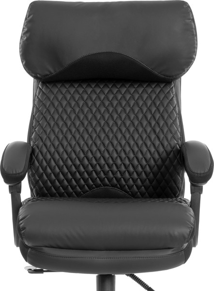 Кресло офисное Tetchair Chief metalBL кожзам/ткань (черный/черный стеганный)