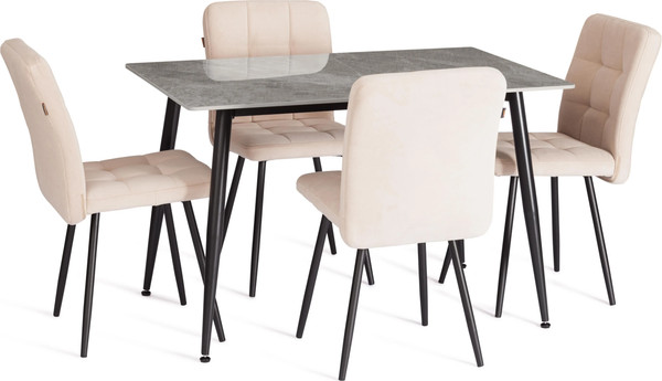 Обеденный стол Tetchair Остин 120x80x75 (серый/черный)