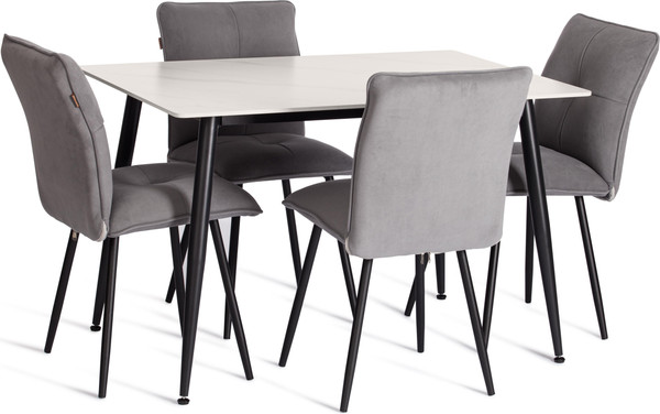 Обеденный стол Tetchair Остин 120x80x75 (белый/черный)