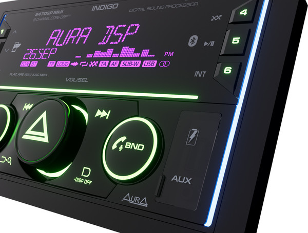 Бездисковая автомагнитола AURA Indigo 847DSP MkII