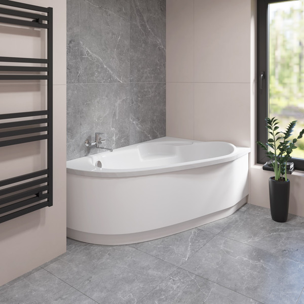 Ванна акриловая Lauter Valencia 150x100 / 2102150R (с ножками и сифоном 21Y32001 матовый черный)