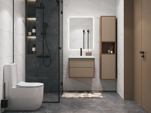 Шкаф-пенал для ванной Cersanit Classic Ribble 35 универсальный / 69281