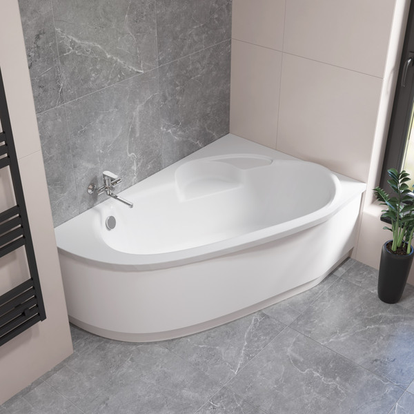 Ванна акриловая Lauter Valencia 150x100 / 2102150R (с ножками, лицевым экраном и сифоном 21Y31002 белый)