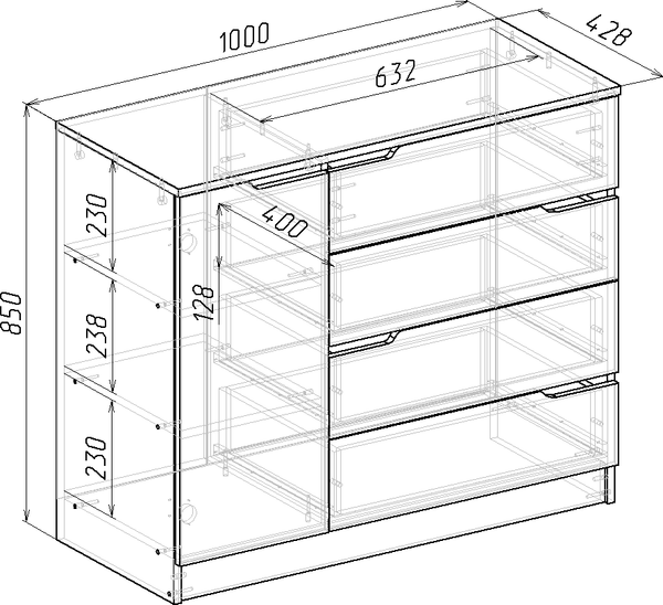 Тумба Мебель-Класс Бремен МК 600.03