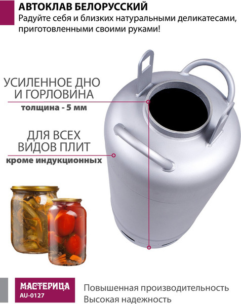 Автоклав для консервирования Мастерица Белорусский / AU-0127 (27л)