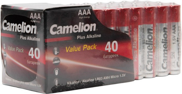 Комплект батареек Camelion Plus Alkaline LR03 SP-40 / LR03-SP40HFB - фото