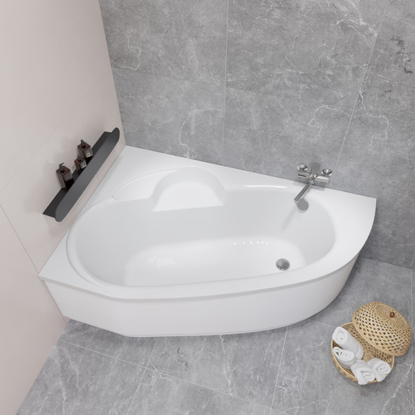 Ванна акриловая Lauter Valencia 150x100 / 2102150L (с ножками и сифоном 21Y11021 матовый черный)