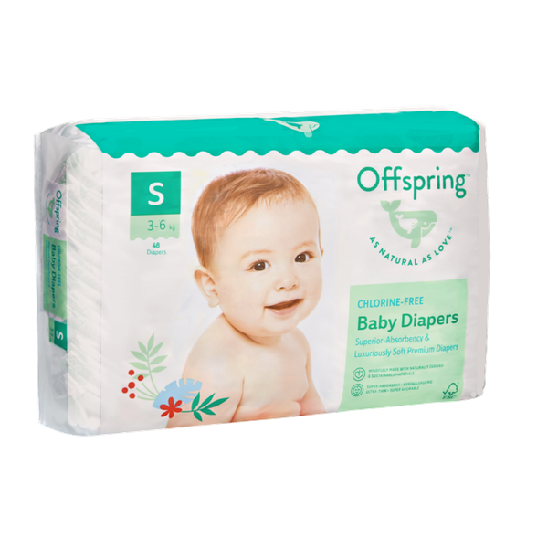 Подгузники детские Offspring S 3-6кг Первый Новый Год / OF01S48XMAS - фото