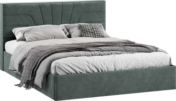 Двуспальная кровать ТриЯ Пандора с ПМ и заглушиной 160x200 Тип 1  - фото