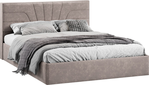 Двуспальная кровать ТриЯ Пандора с ПМ и заглушиной 160x200 Тип 1  - фото