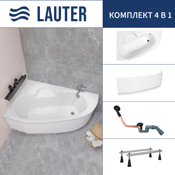 Ванна акриловая Lauter Valencia 150x100 / 2102150L - фото