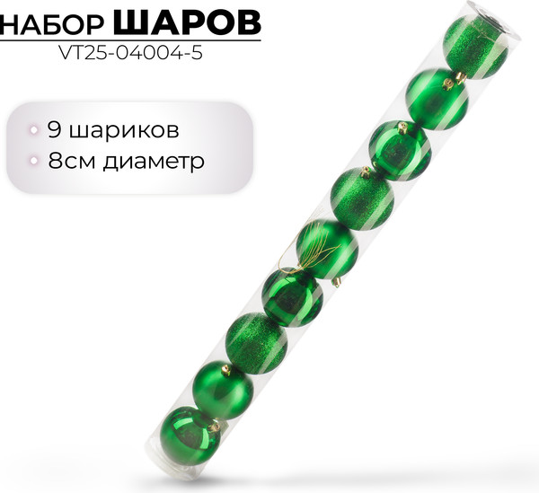 Набор шаров новогодних Ausini VT25-04004-5