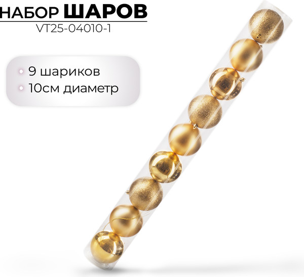 Набор шаров новогодних Ausini VT25-04010-1