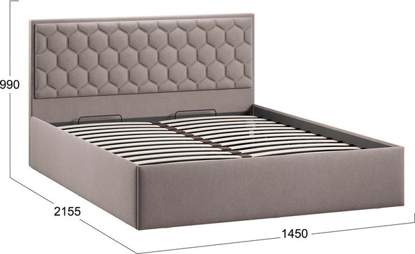 Полуторная кровать ТриЯ Порто универсальная с ПМ 140x200