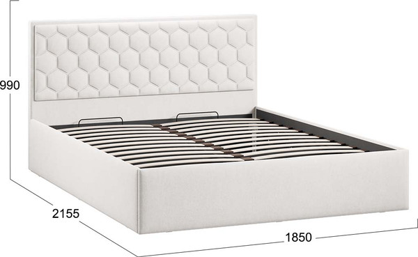 Двуспальная кровать ТриЯ Порто универсальная с ПМ 180x200