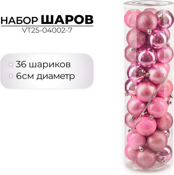 Набор шаров новогодних Ausini VT25-04002-7