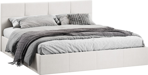 Двуспальная кровать ТриЯ Лора с ПМ мягкой обивкой и заглушиной 180x200 - фото