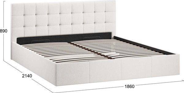 Двуспальная кровать ТриЯ Эмма с ПМ мягкой обивкой и заглушиной 180x200