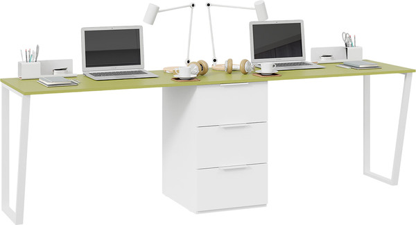 Комплект письменных столов ТриЯ Порто с 1 тумбой универсальной СМ-393.15.013 - фото