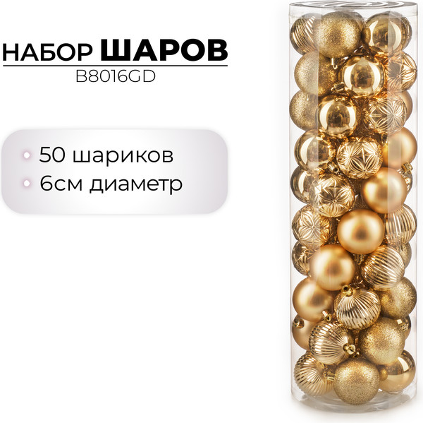 Набор шаров новогодних Ausini B8016GD