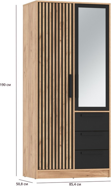 Шкаф Олмеко Вегас 2-х дверный с зеркалом 83.09