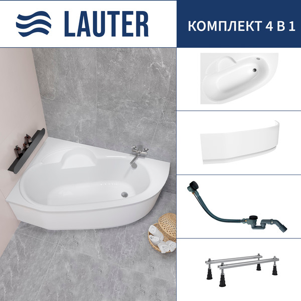 Ванна акриловая Lauter Valencia 150x100 / 2102150L - фото