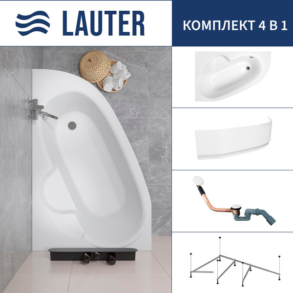 Ванна акриловая Lauter Valencia 150x100 / 2102150L - фото