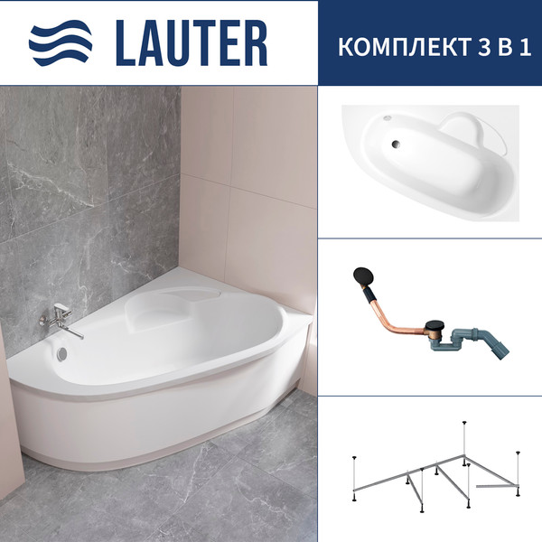 Ванна акриловая Lauter Valencia 160x105 / 2102160R - фото