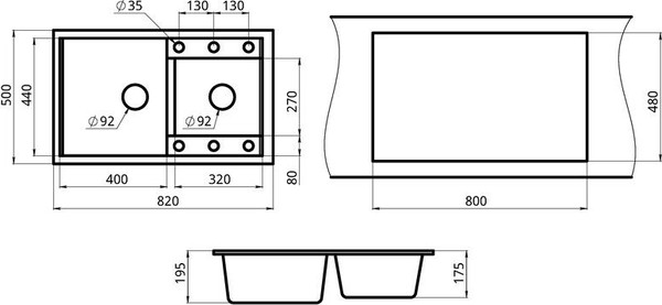 Мойка кухонная Kuppersberg Modena 80 NL 1.5B