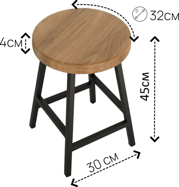 Табурет Iva-Wood дубовый