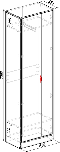 Шкаф-пенал Мебель-Класс Порто-1 МК 501.09.1