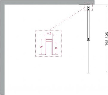 Душевая стенка BelBagno UNO-L-1-TB-80-C-GM