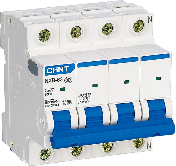 Выключатель автоматический Chint NXB-63S 4P 6А 4.5кА х-ка C (R) / 296903 - фото