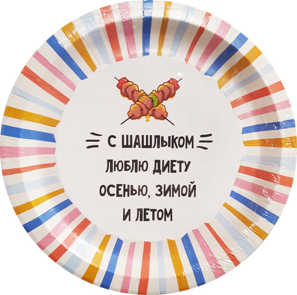 Набор одноразовых тарелок Лекс Отдых 23см - фото