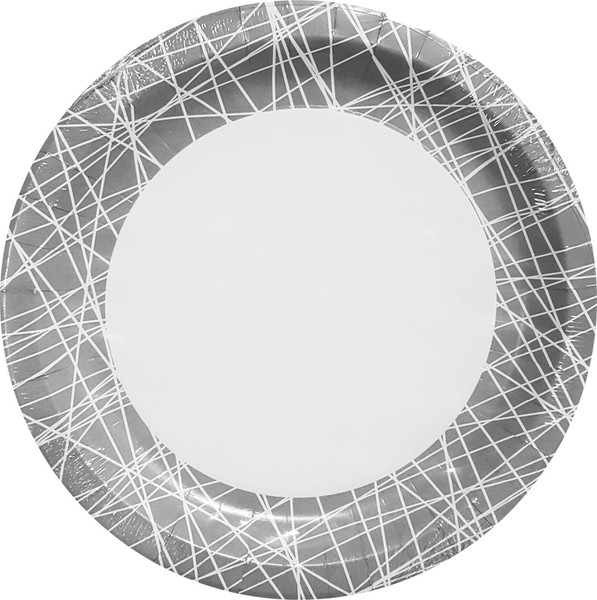 Набор одноразовых тарелок Лекс Серая сетка 23см - фото