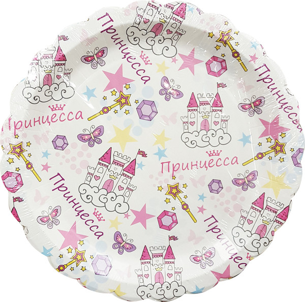 Набор одноразовых тарелок Лекс Замок 18см - фото