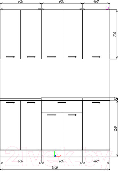 Кухонный гарнитур Eligard Lion 1.6.1